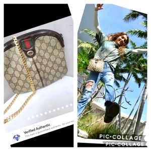 100% authentic vintage Gucci web sherry crossbody